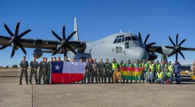 Avi�n C-130 H�rcules de la Fuerza A�rea de Chile en Territorio boliviano. 