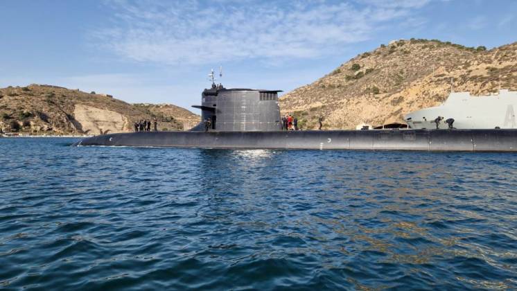 El S-82 en pruebas de mar en Cartagena (Navantia)