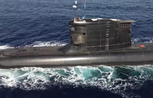 La primera navegaci�n del submarino S-82 "Narciso Monturiol"