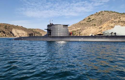 El S-82 en pruebas de mar en Cartagena (Navantia)
