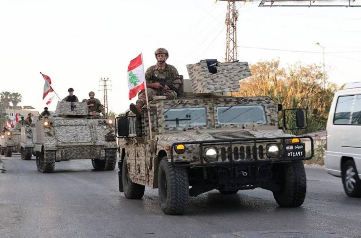 Despliegue del ej�rcito liban�s en el sur del L�bano en mayo de 2025 .