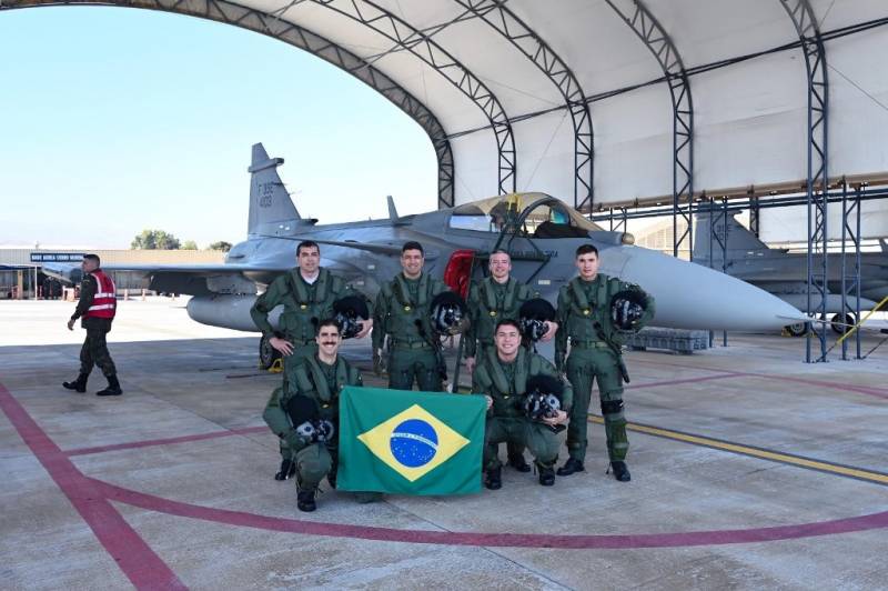Caza F-39E Gripen de la For�a A�rea Brasileira y su debut internacional en los ejercicios Salitre 2026 (Foto: FACh)