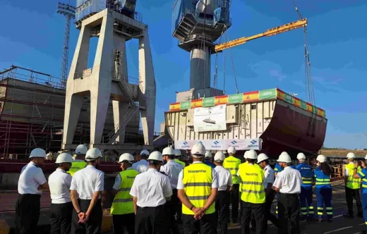 Trabajadores de Navantia en uno de sus astilleros. 