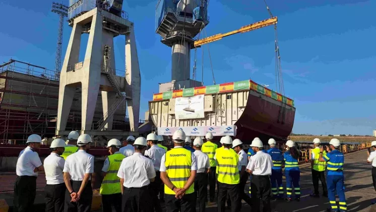Trabajadores de Navantia en uno de sus astilleros. 