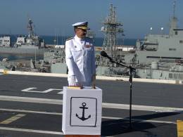 Acto de toma de posesión del Contralmirante Gonzalo Villar como Comandante del Grupo Anfibio y de Proyección de la Flota de la Armada.