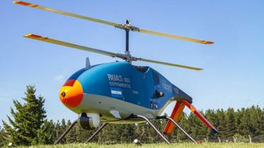 Prototipo de helicóptero no tripulado compacto RUAS-160 de fabricación argentina.