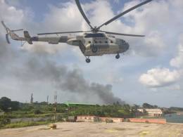 Helicóptero Mi-17 matrícula ANX-2200 de la Armada de México volando en Cuba.