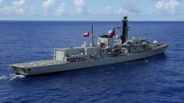 La fragata FF 07 “Almirante Lynch” de la Armada de Chile en su participación en Rimpac 2022.