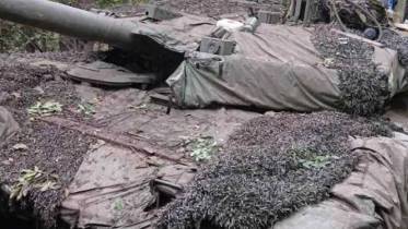 El carro de combate T-90M capturado por los ucranianos.
